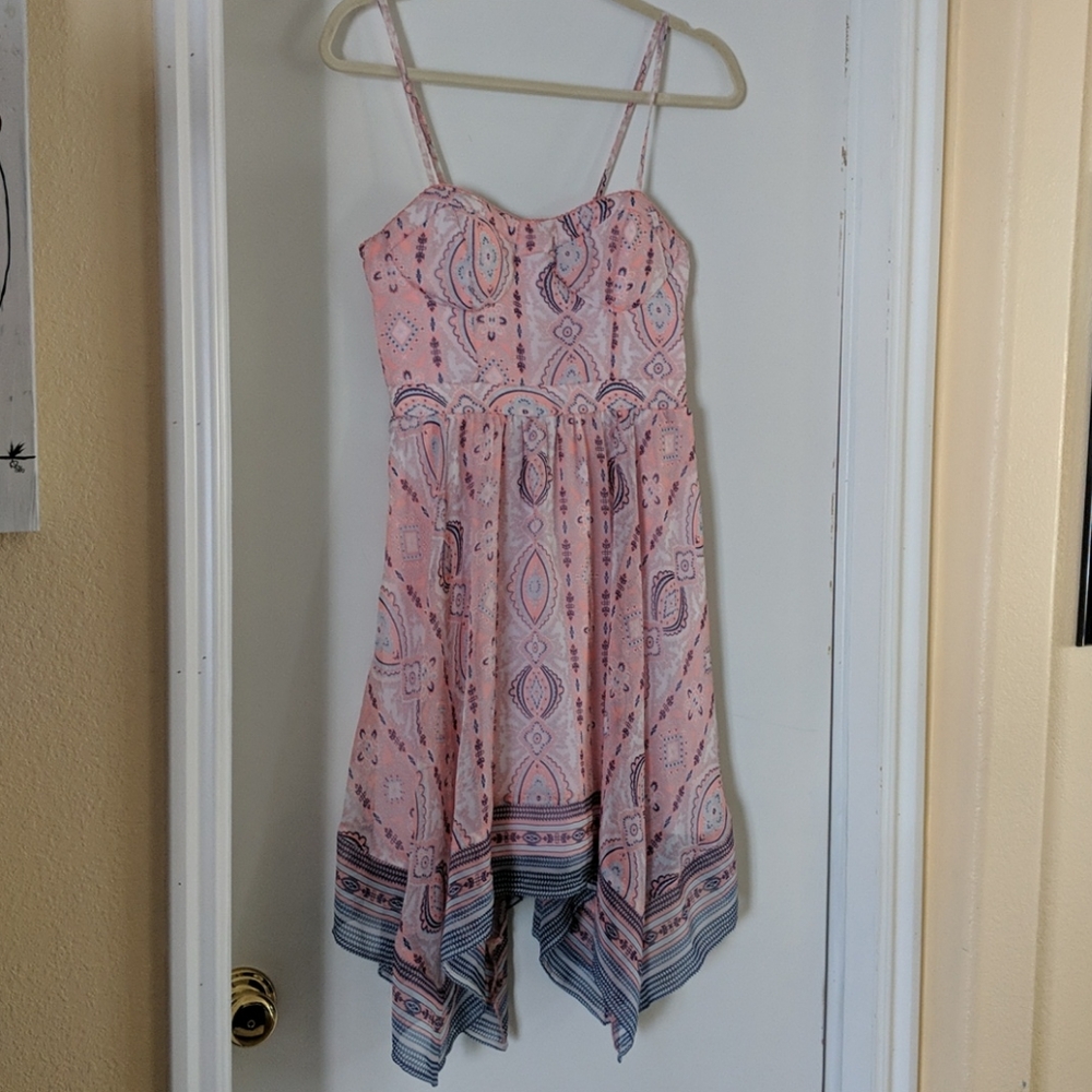 XS Cute Summer Paisley Pink Handkerchief American Eagle Dress